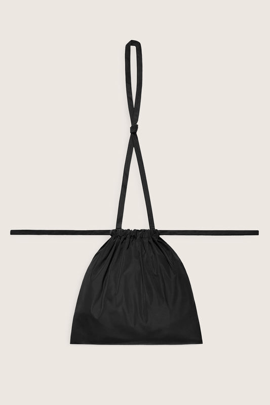 Drawstring Bag with Strap S 35 Black