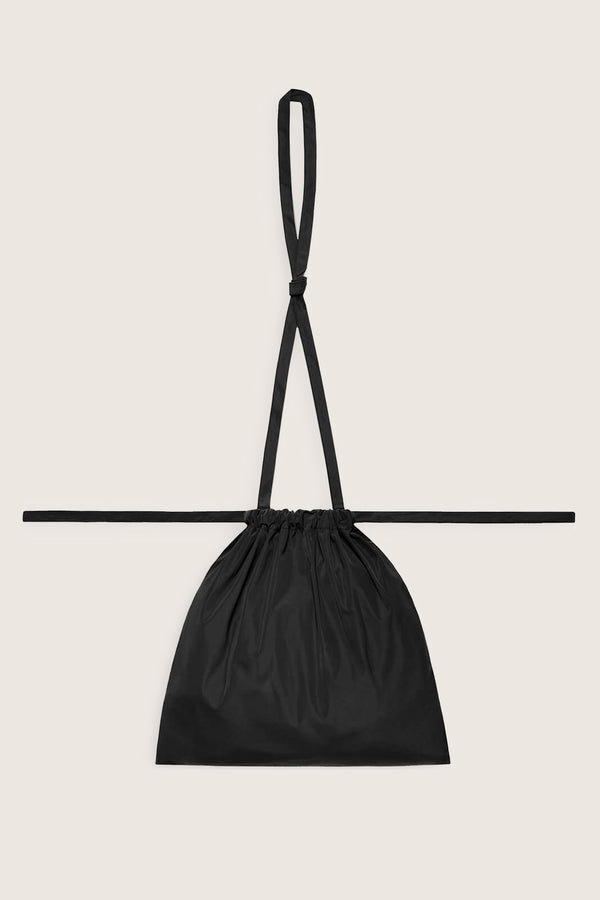 Drawstring Bag with Strap S 35 Black