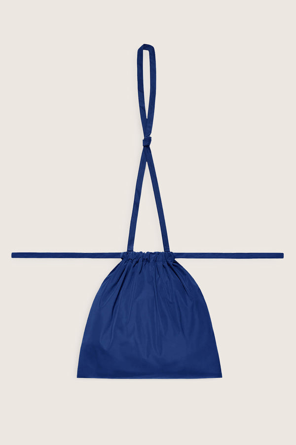 Drawstring Bag with Strap S 35 Blue