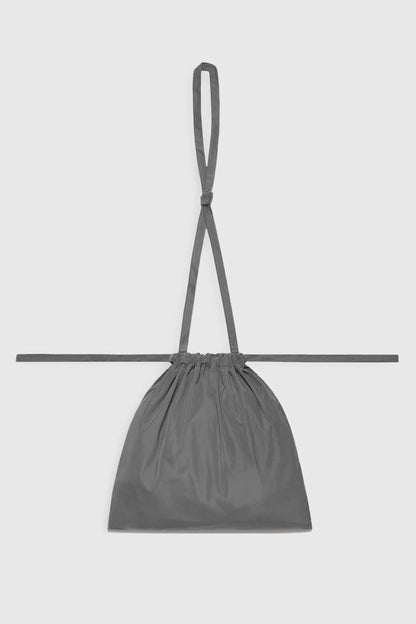 Drawstring Bag with Strap S 35 Gray
