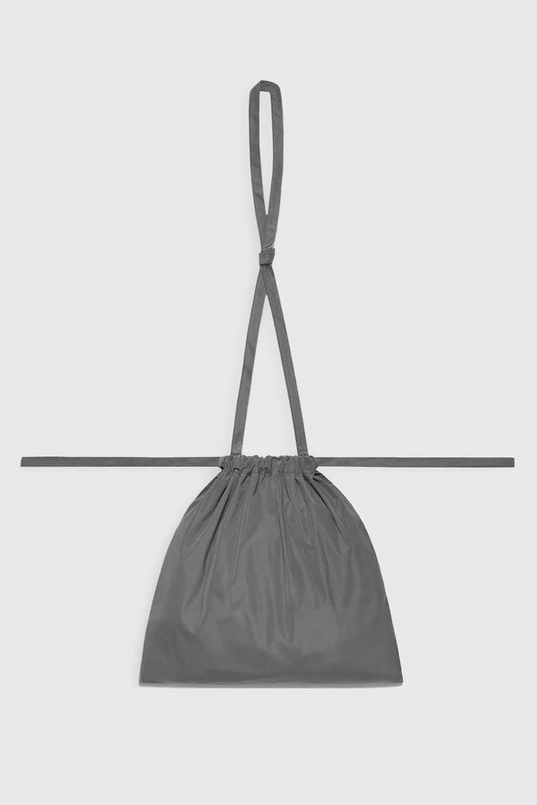 Drawstring Bag with Strap S 35 Gray