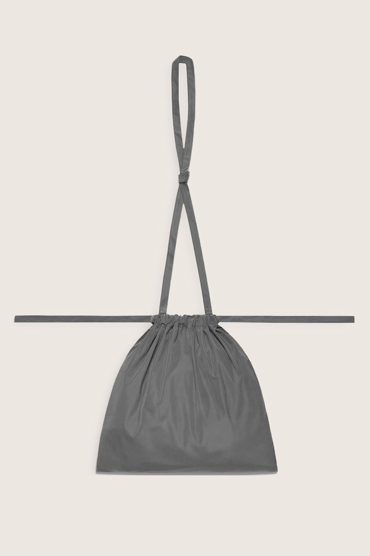 Drawstring Bag with Strap S 35 Gray