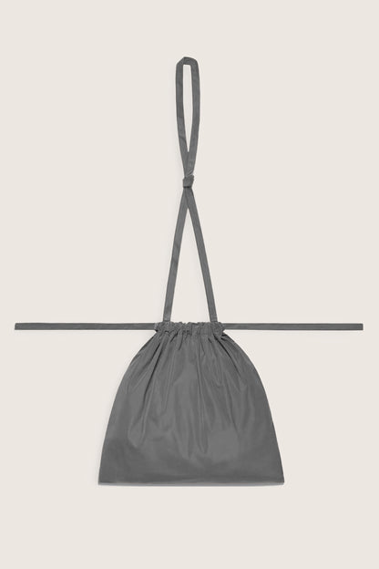 Drawstring Bag with Strap S 35 Gray
