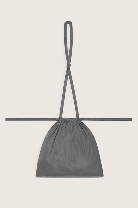Drawstring Bag with Strap S 35 Grey