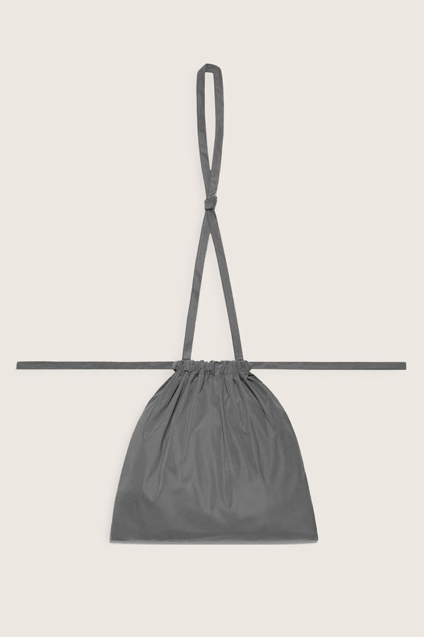 Drawstring Bag with Strap S 35 Grey
