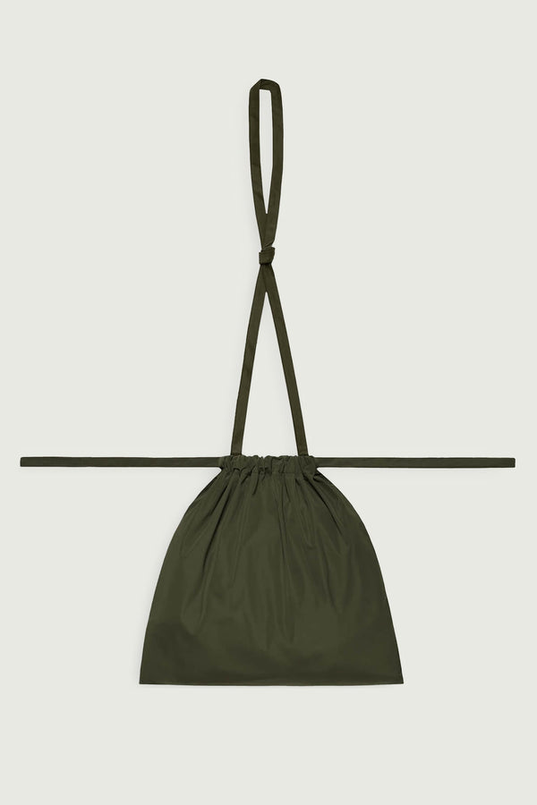 Drawstring Bag with Strap S 35 Khaki