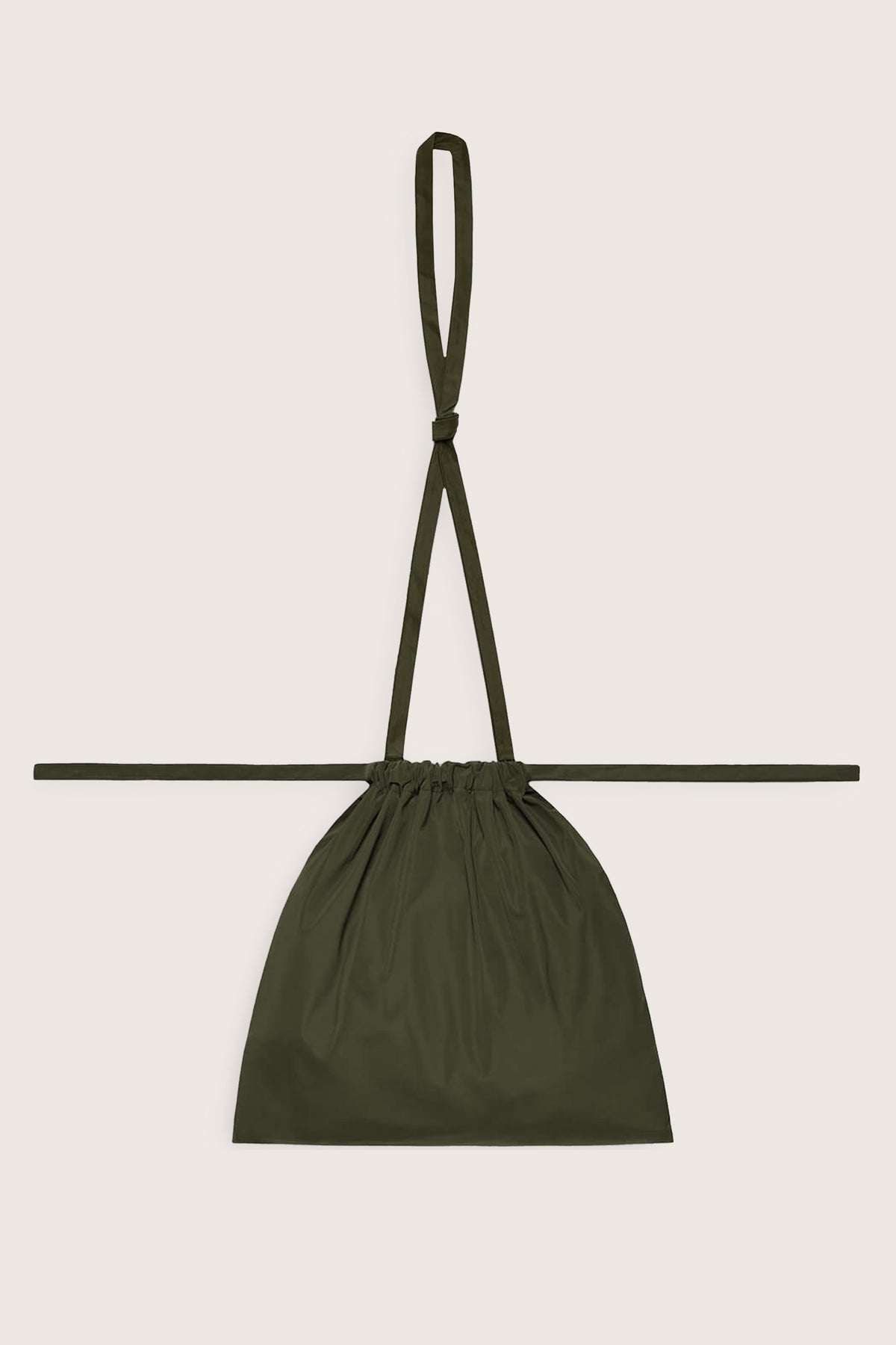 Drawstring Bag with Strap S 35 Khaki