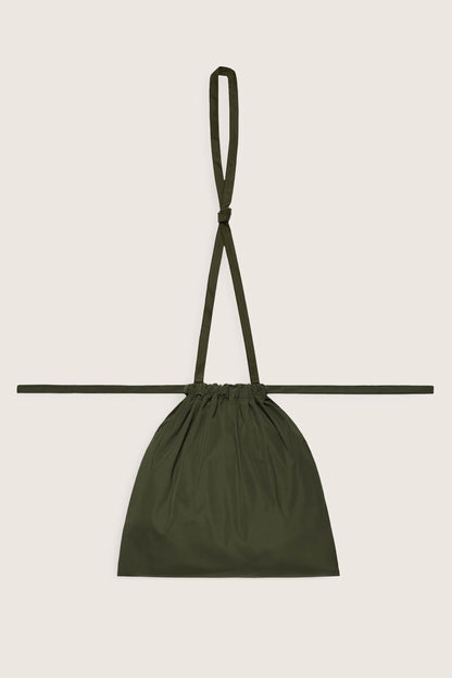 Drawstring Bag with Strap S 35 Khaki