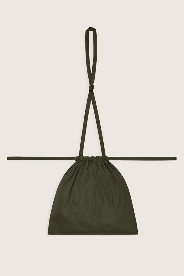Drawstring Bag with Strap S 35 Khaki