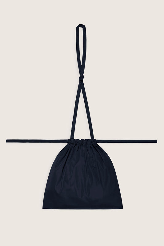 Drawstring Bag with Strap S 35 Navy