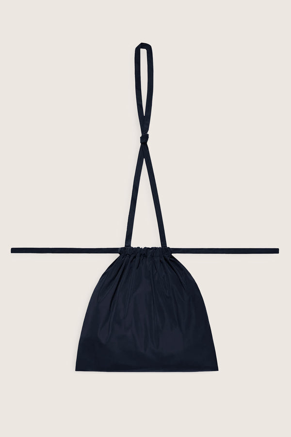 Drawstring Bag with Strap S 35 Navy