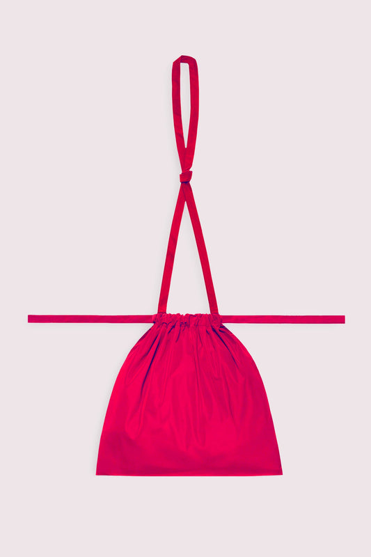 Drawstring Bag with Strap S 35 Neon Pink