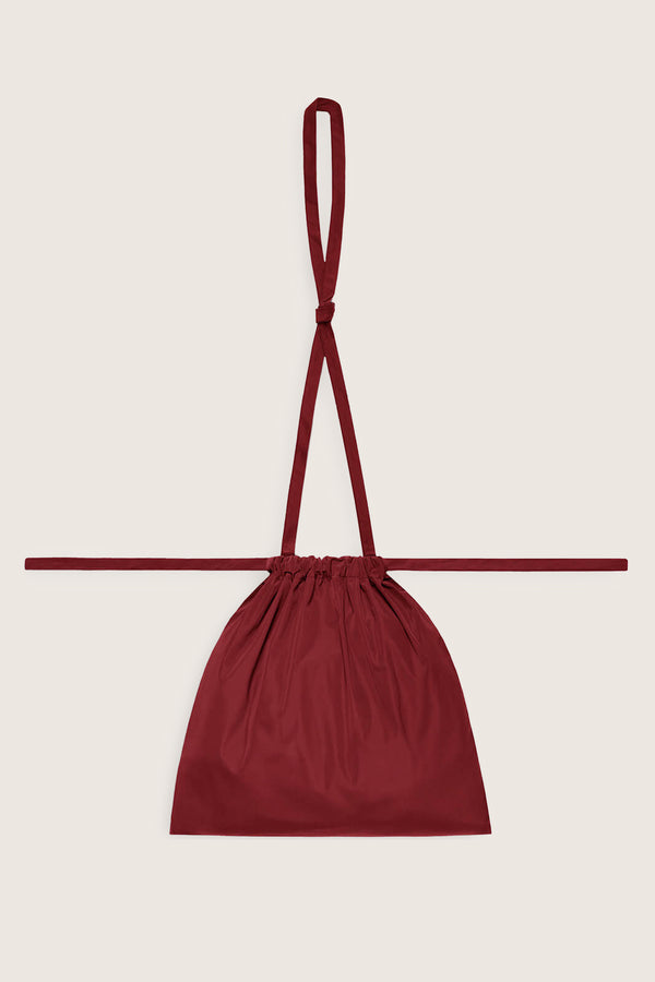 Drawstring Bag with Strap S 35 Red