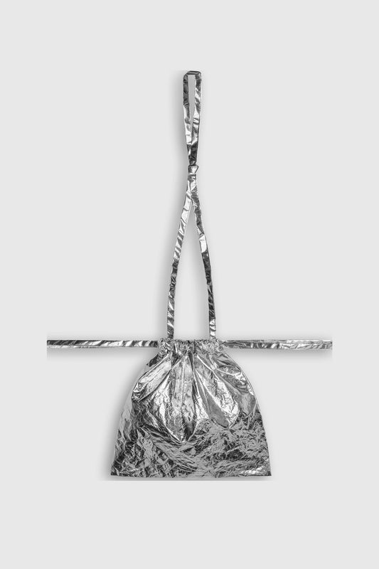 Drawstring Bag with Strap SS 30 Silver