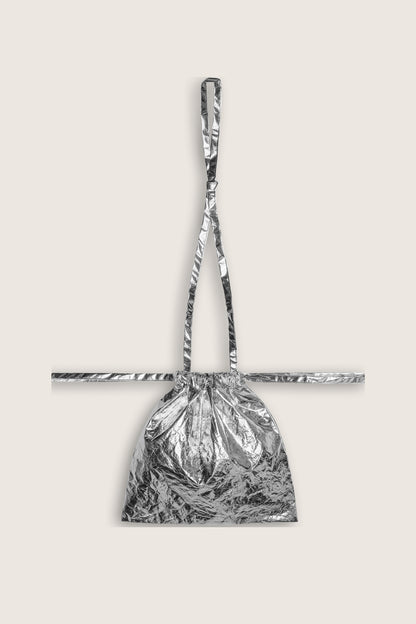 Drawstring Bag with Strap SS 30 Silver
