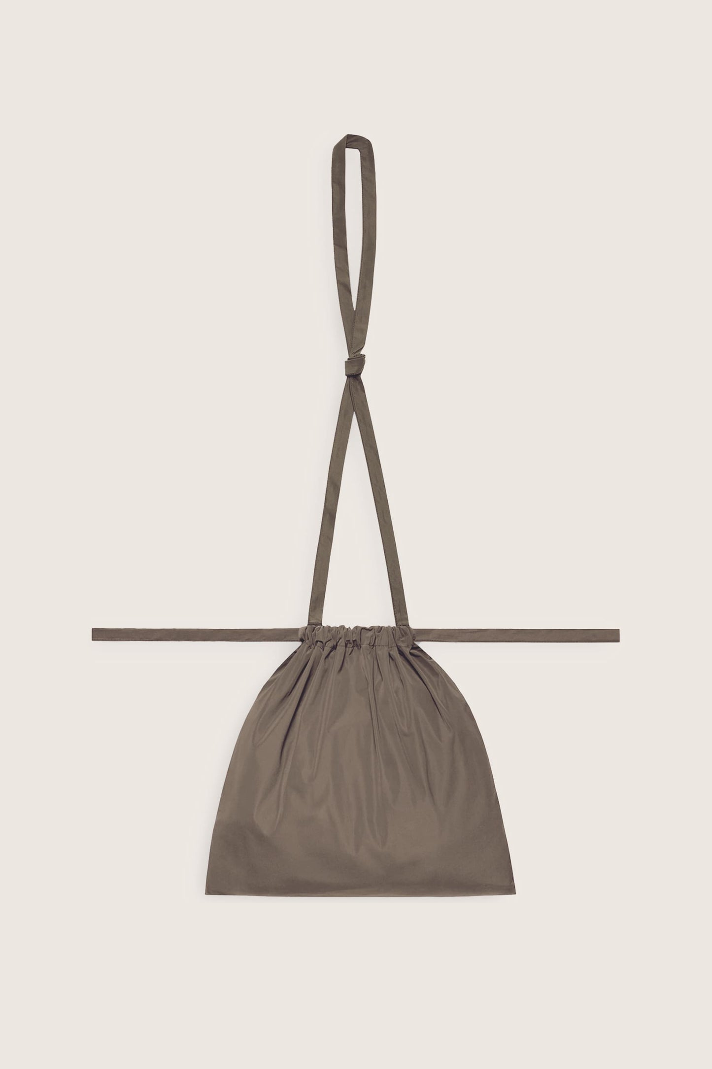 Drawstring Bag with Strap SS 30 Taupe