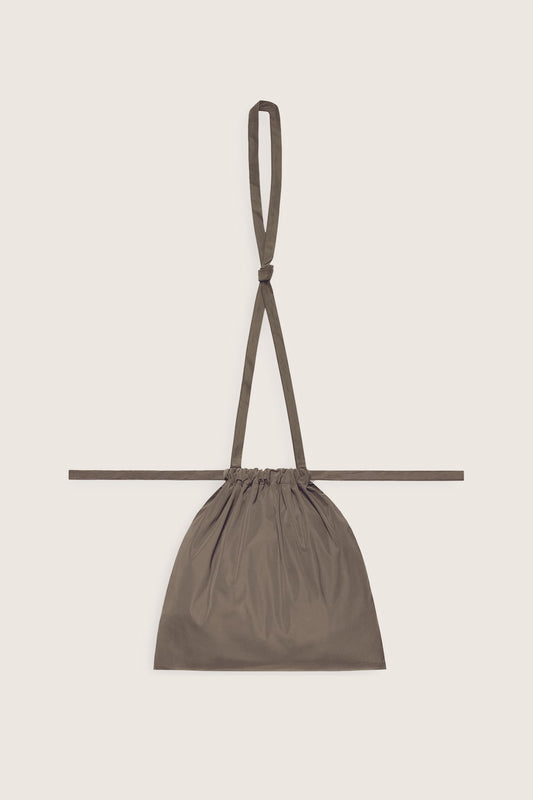 Drawstring Bag with Strap SS 30 Taupe