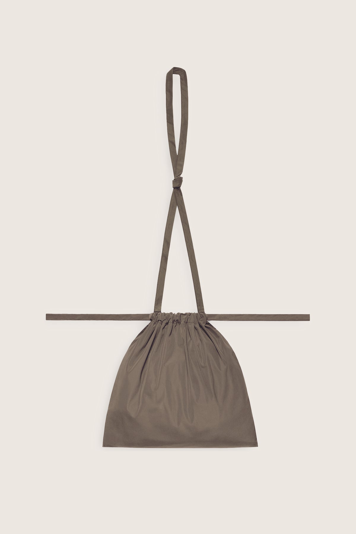 Drawstring Bag with Strap SS 30 Taupe