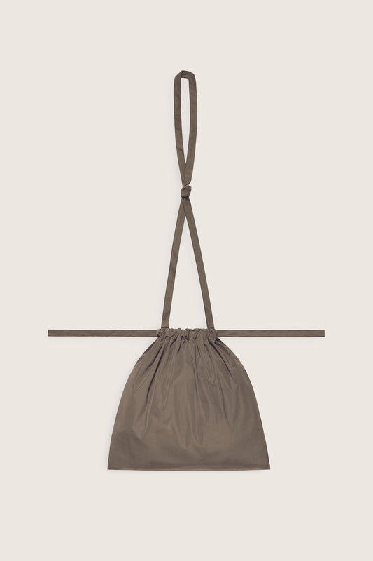Drawstring Bag with Strap SS 30 Taupe