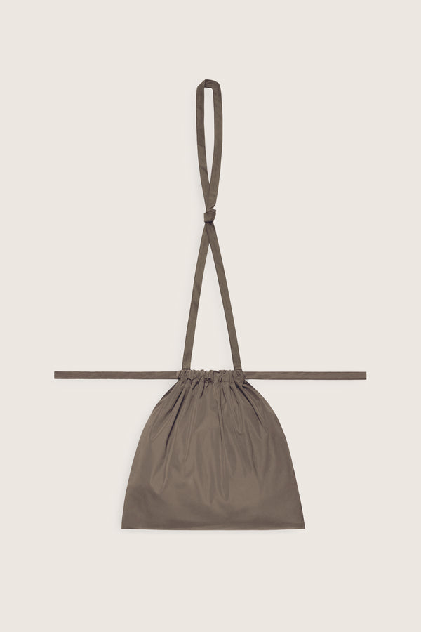 Drawstring Bag with Strap SS 30 Taupe