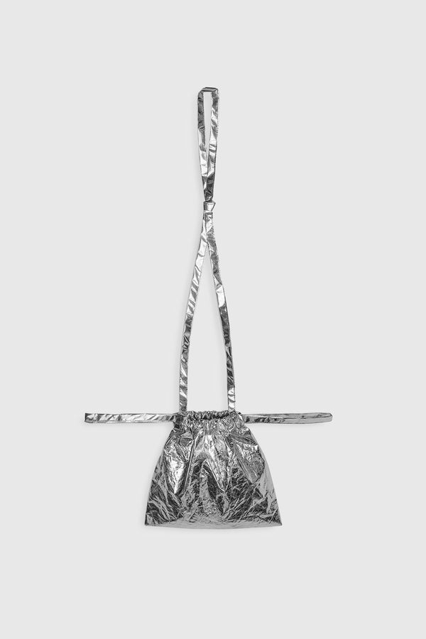 Drawstring Bag with Strap XS 22 Silver