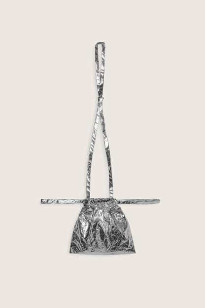 Drawstring Bag with Strap XS 22 Silver