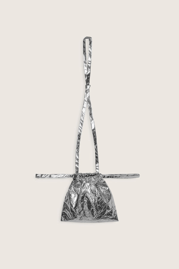 Drawstring Bag with Strap XS 22 Silver