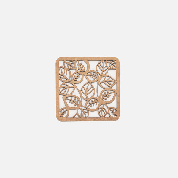 Wood coaster | Rasbery Leaf