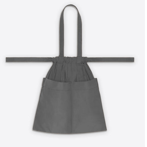 Drawstring Tote Back M Grey