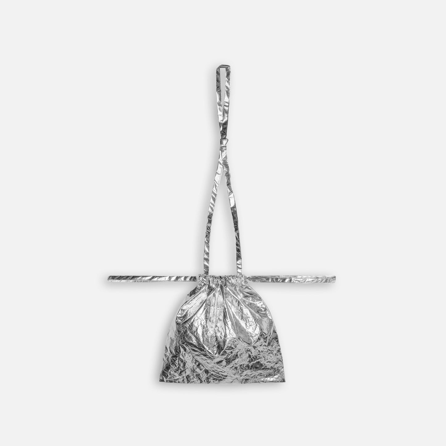 Drawstring Bag with Strap SS 30 Silver