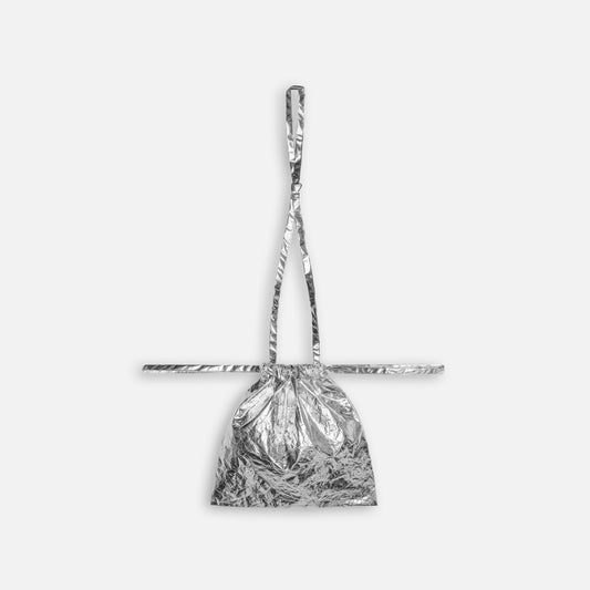 Drawstring Bag with Strap SS 30 Silver